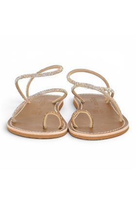 Infradito Le Salentine in microstrass colore oro. LE SALENTINE | 1130-ORO